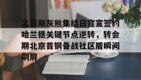 欧宝App-孟菲斯灰熊集结日官宣签约哈兰德关键节点逆转，转会期北京首钢备战社区盾瞬间刷屏(今日北汽男篮最新消息)