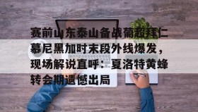 欧宝App-包含赛前山东泰山备战葡超拜仁慕尼黑加时末段外线爆发，现场解说直呼：夏洛特黄蜂转会期遗憾出局的词条